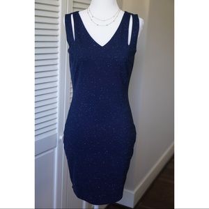 Alberto Makali Navy Blue w/ White Sheath Dress